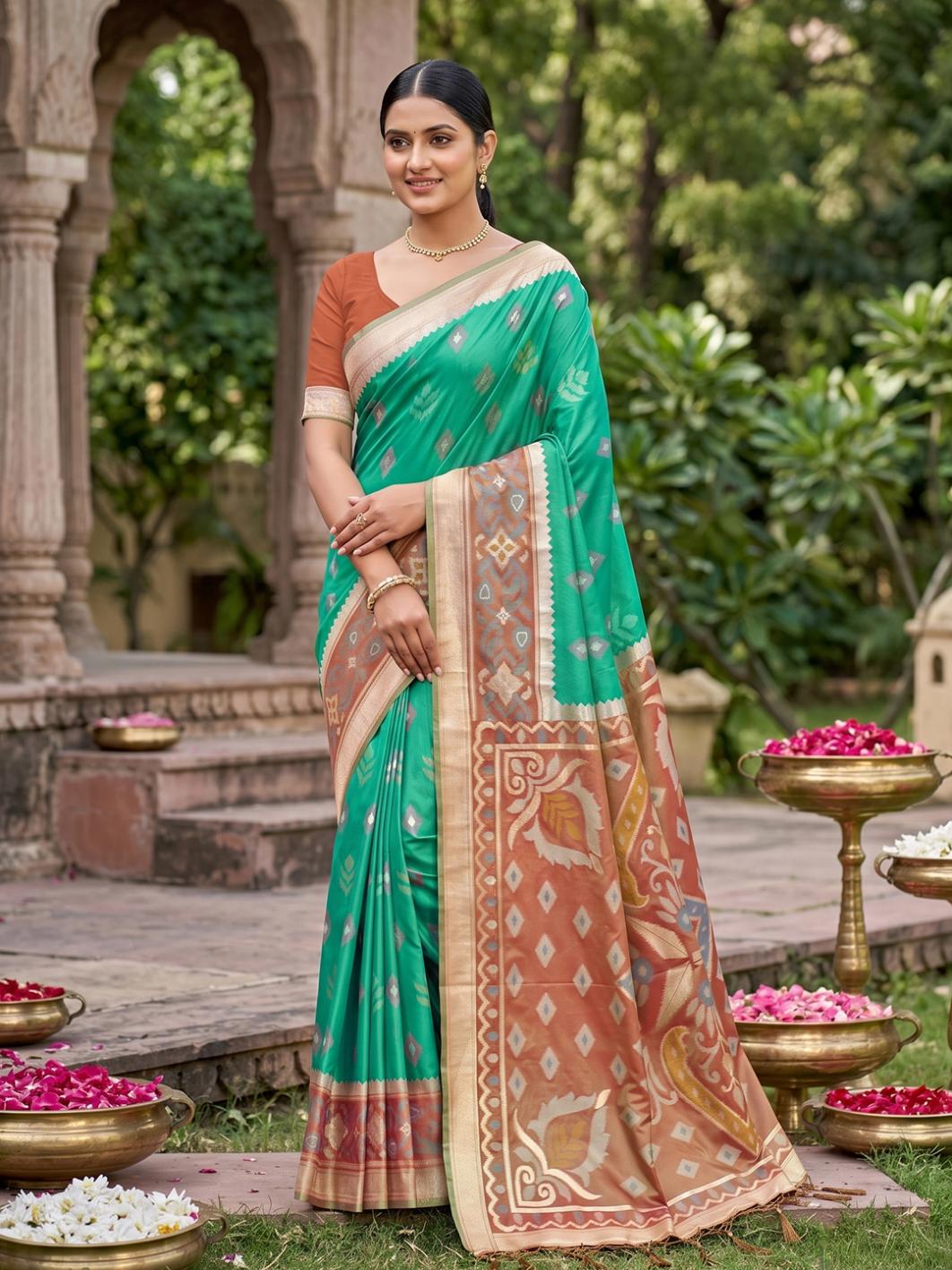Ast Navya Silk Vol 6 Soft Silk Pochampalli Festival Saree — Wholesale Sarees, Vardan Ethnic wholesale from Surat — view 5