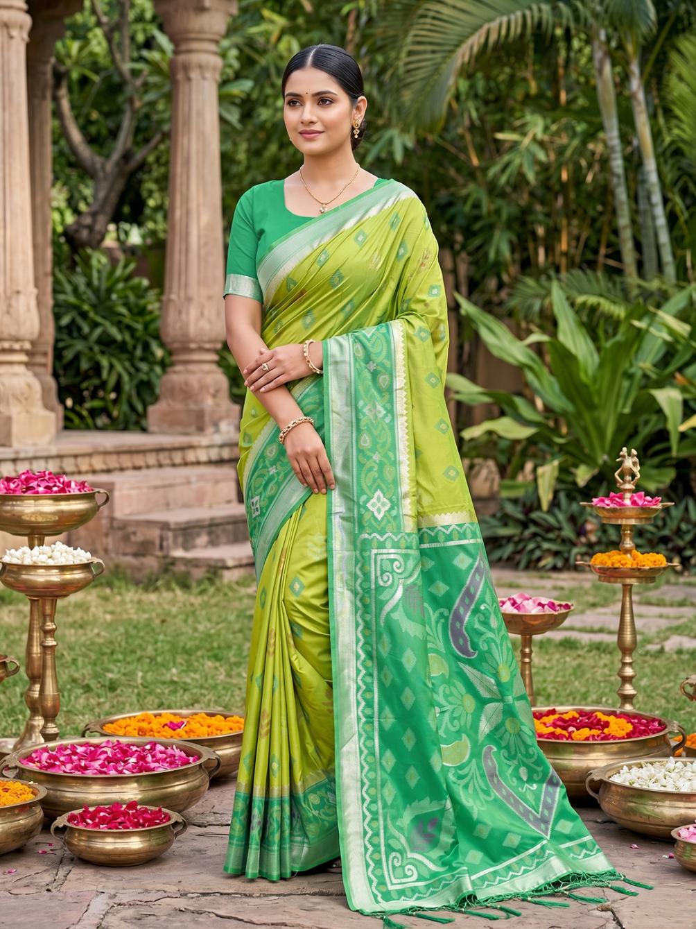 Ast Navya Silk Vol 6 Soft Silk Pochampalli Festival Saree — Wholesale Sarees, Vardan Ethnic wholesale from Surat — view 8