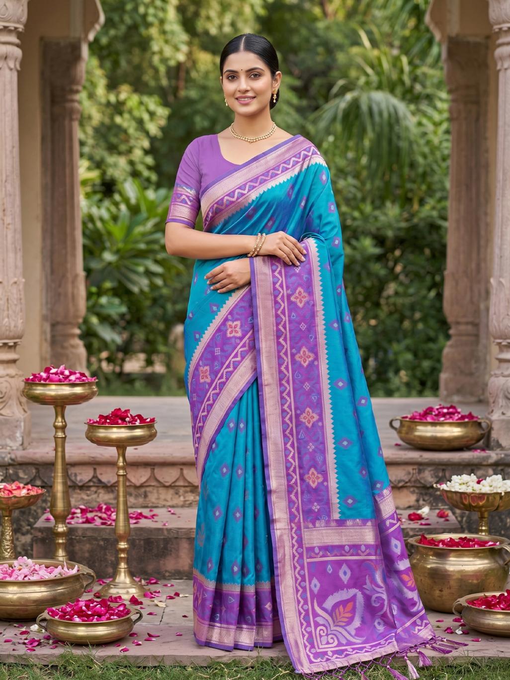 Ast Navya Silk Vol 6 Soft Silk Pochampalli Festival Saree — Wholesale Sarees, Vardan Ethnic wholesale from Surat — view 6