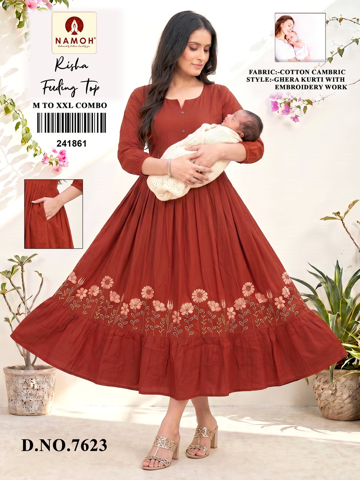 Namoh Risha Cotton Cambric Feeding Kurti Catalog