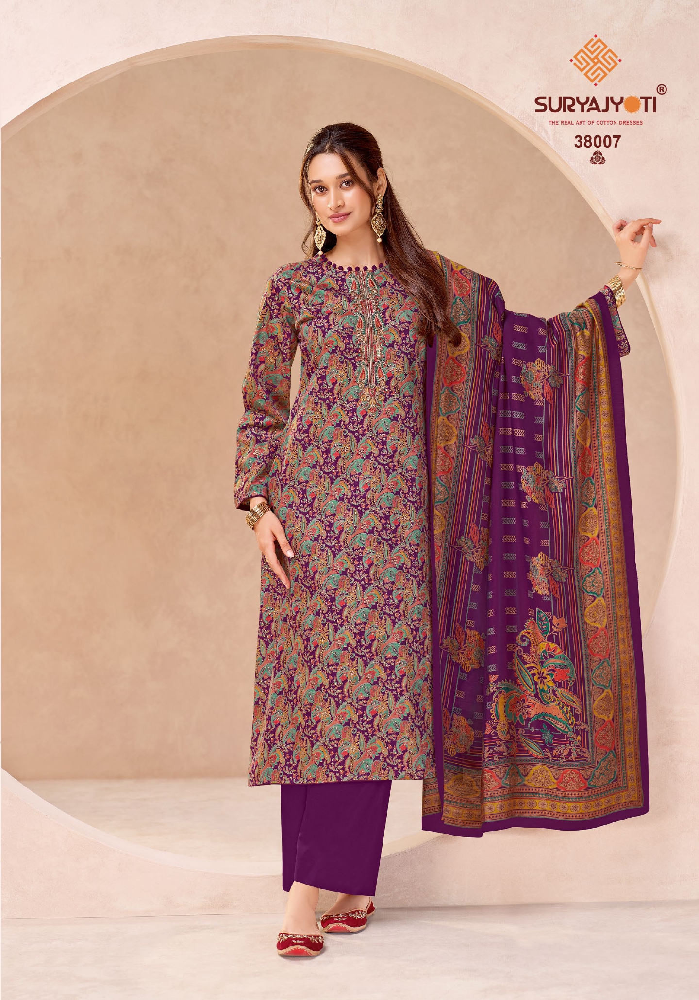 Suryajyoti Kalki Vol 38 Jam Satin Printed Dress Material — Wholesale Dress Material, Suryajyoti wholesale from Surat — view 6