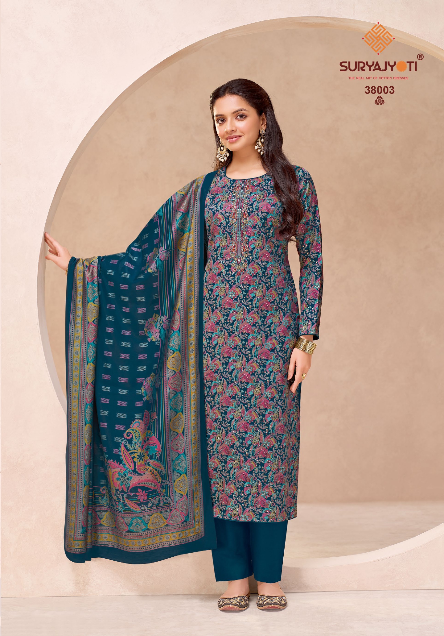 Suryajyoti Kalki Vol 38 Jam Satin Printed Dress Material — Wholesale Dress Material, Suryajyoti wholesale from Surat — view 4