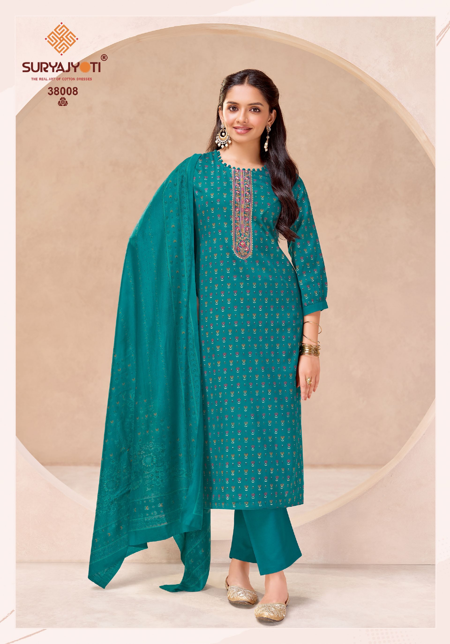Suryajyoti Kalki Vol 38 Jam Satin Printed Dress Material