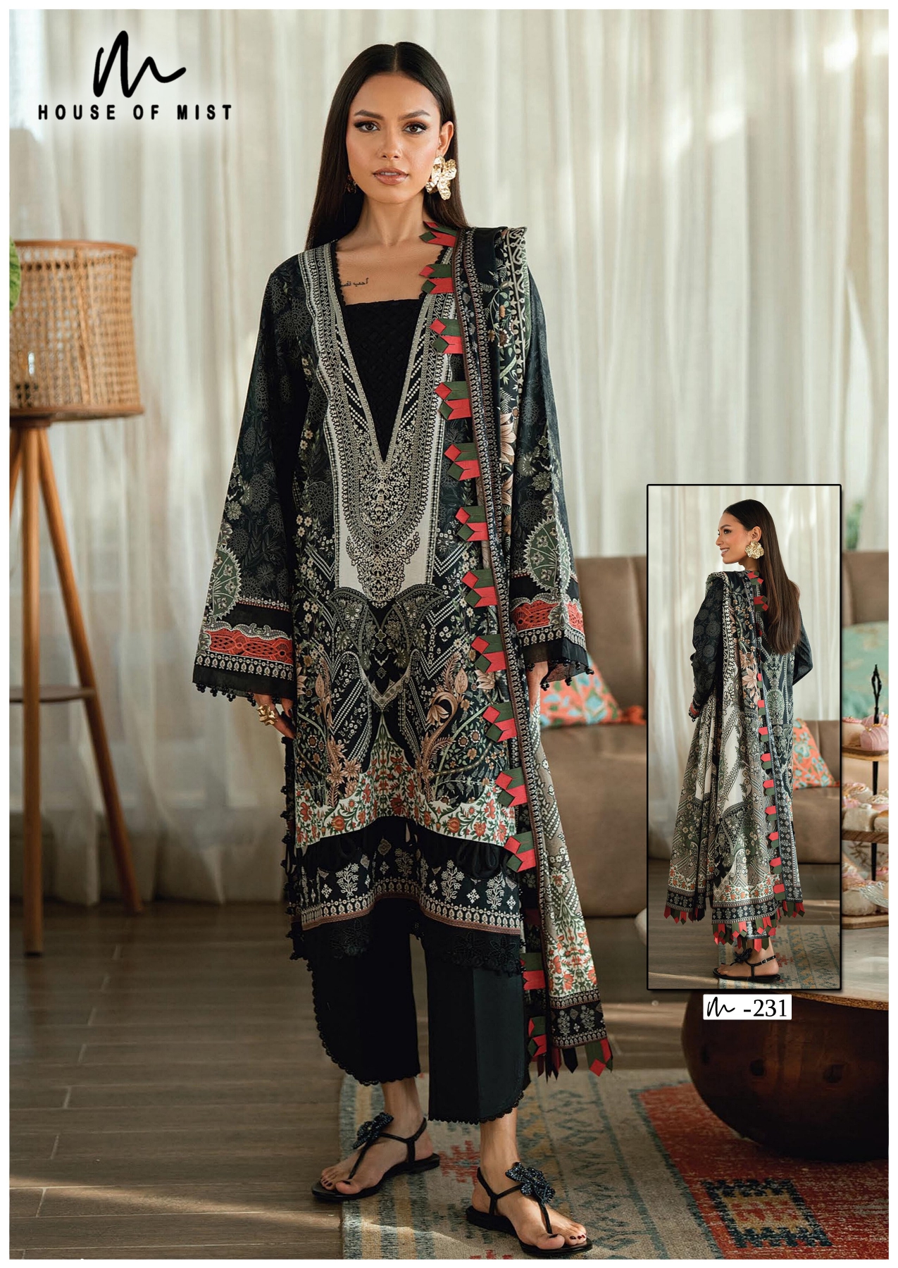 House Of Mist Ghazal Vol 24 Cotton Printed Karachi Dress Material — Wholesale Salwar Suits, Vardan Ethnic wholesale from Surat — view 7