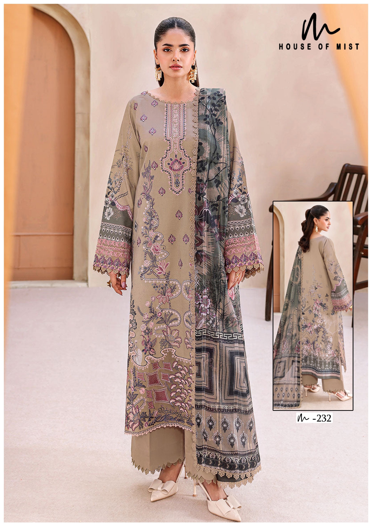 House Of Mist Ghazal Vol 24 Cotton Printed Karachi Dress Material — Wholesale Salwar Suits, Vardan Ethnic wholesale from Surat — view 6
