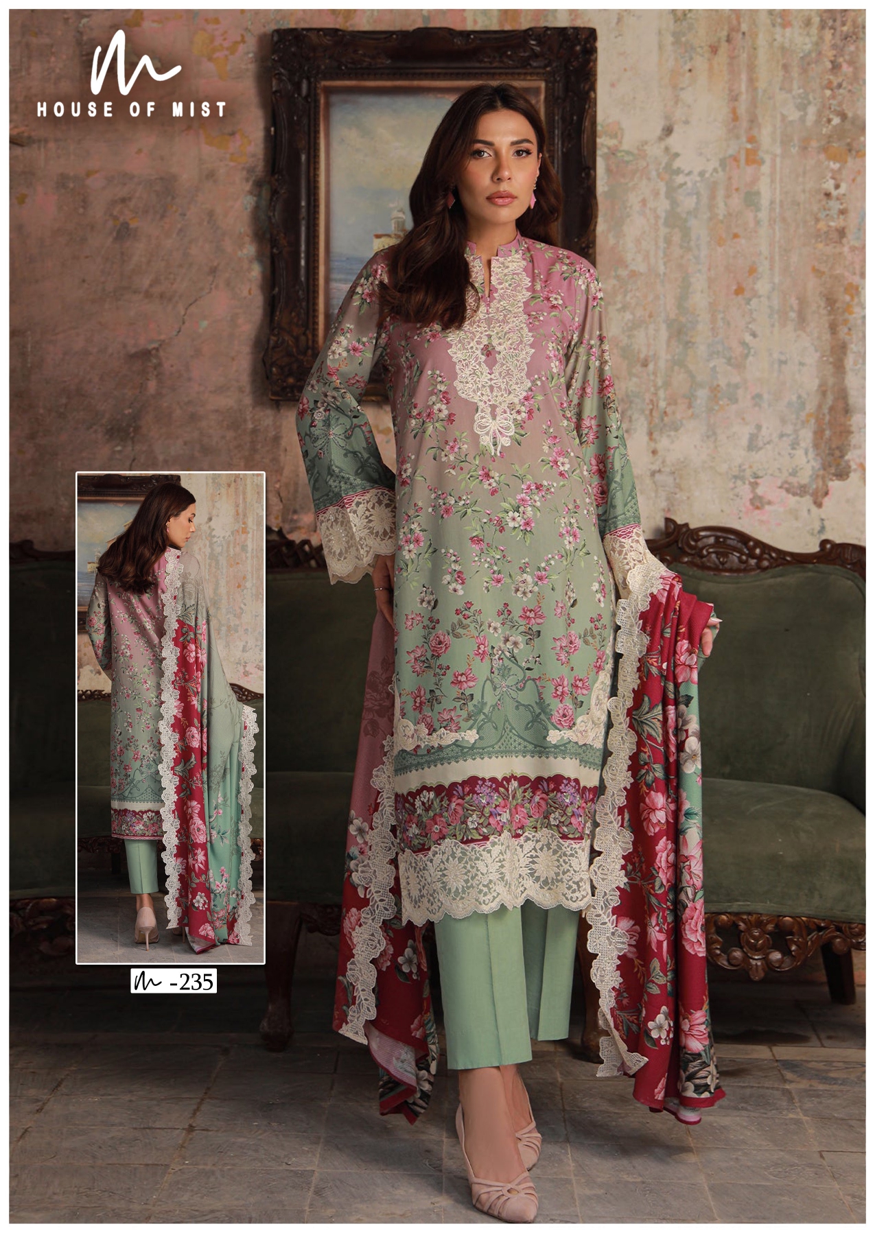 House Of Mist Ghazal Vol 24 Cotton Printed Karachi Dress Material