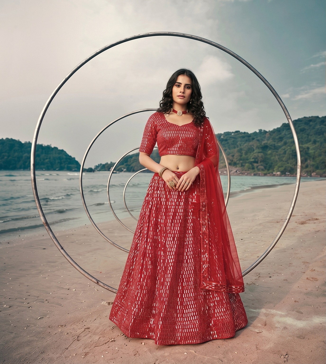 Kb Series 8101 Butterfly Net Sequence Worked Lehenga Choli — Wholesale Lehenga, Vardan Ethnic wholesale from Surat — view 6