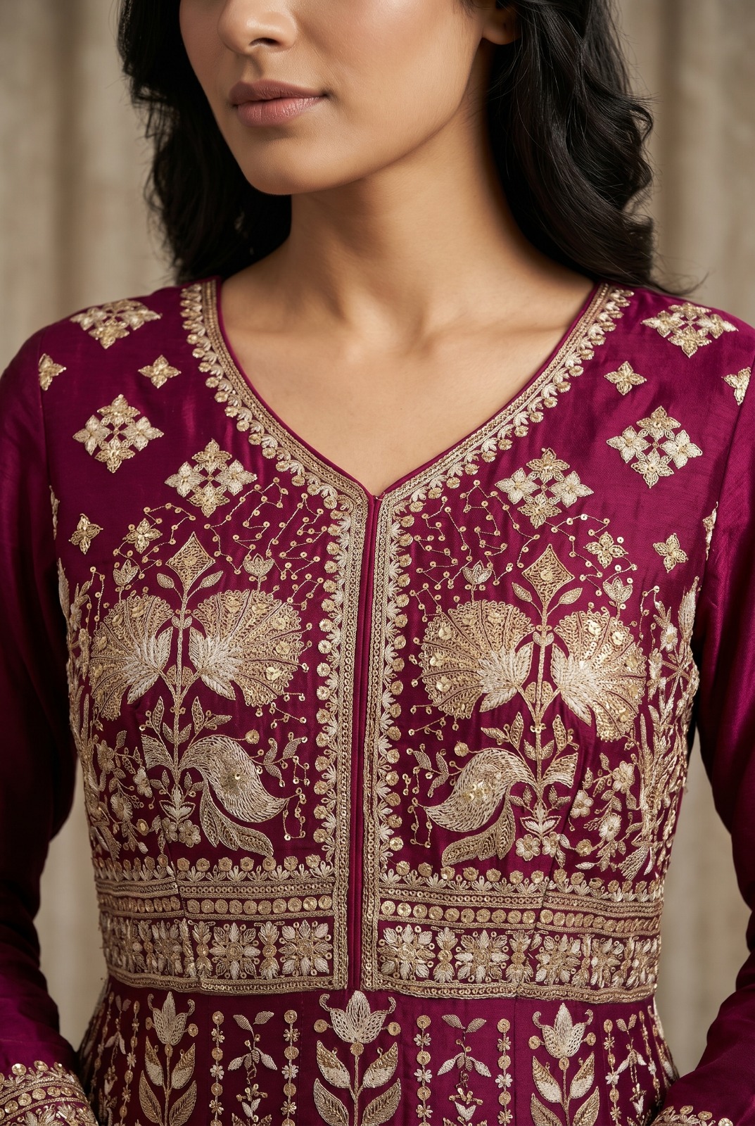 Aahira 30001 To 30002 Georgette Embroidered Designer Gown Set — Wholesale Designer Salwar Suits, Vardan Ethnic wholesale from Surat — view 4