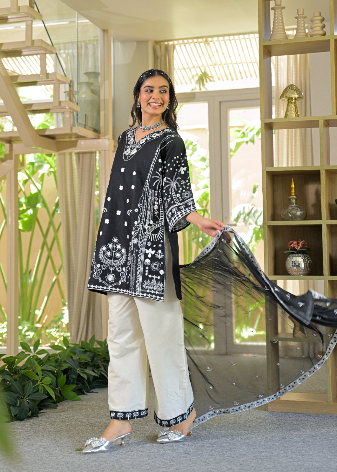 Afsana Harnoor Cotton Embroidered Readymade Salwar Kameez — Designer Readymade Suits, Afsana wholesale from Surat — view 2