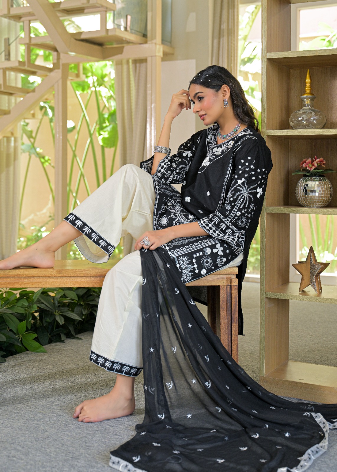 Afsana Harnoor Cotton Embroidered Readymade Salwar Kameez — Designer Readymade Suits, Afsana wholesale from Surat — view 4