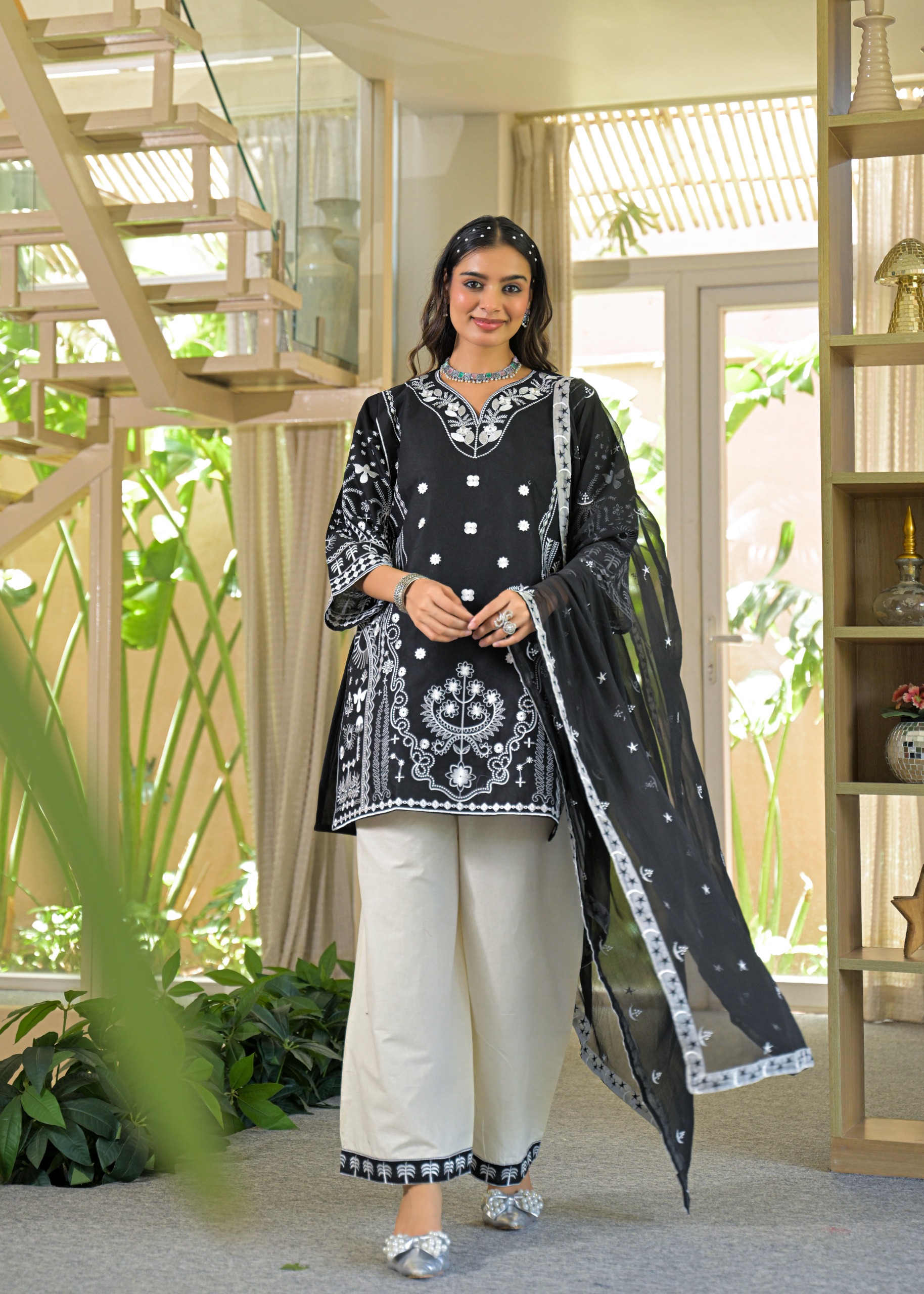 Afsana Harnoor Cotton Embroidered Readymade Salwar Kameez