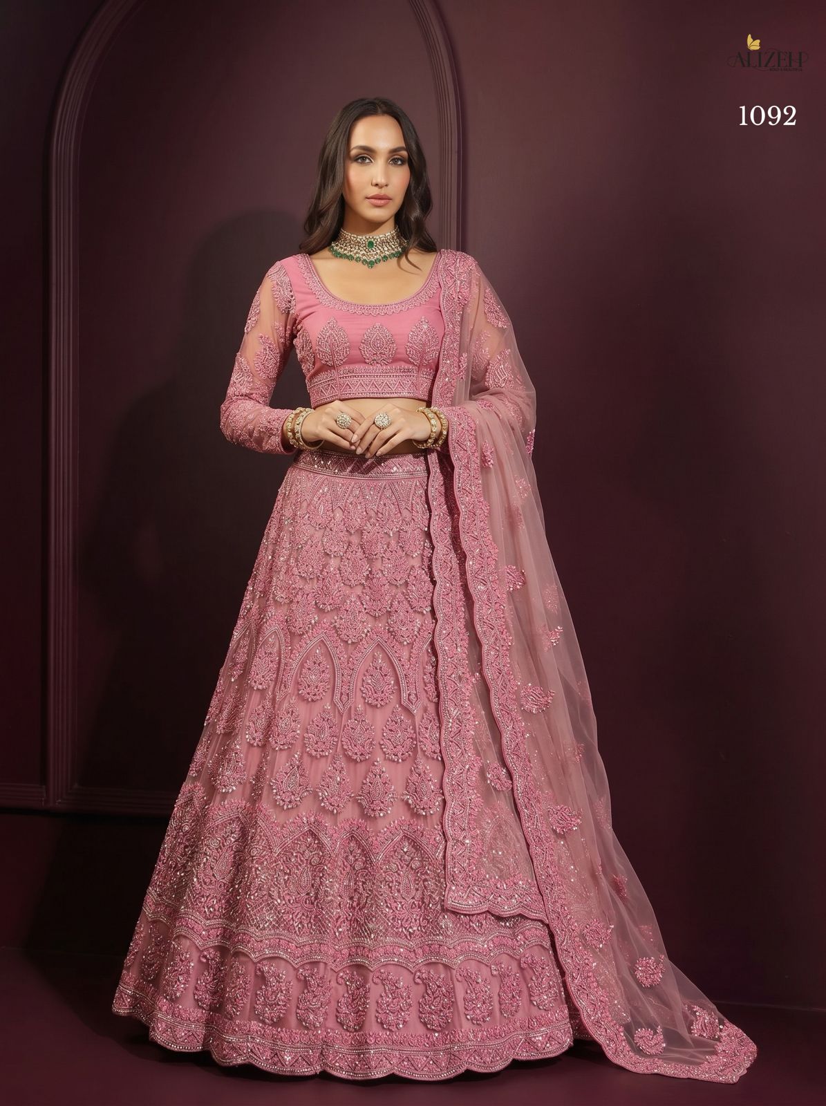 Alizeh 1091 To 1095 Butterfly Net Designer Lehenga Choli Set — Wholesale Lehenga, Alizeh wholesale from Surat — view 5