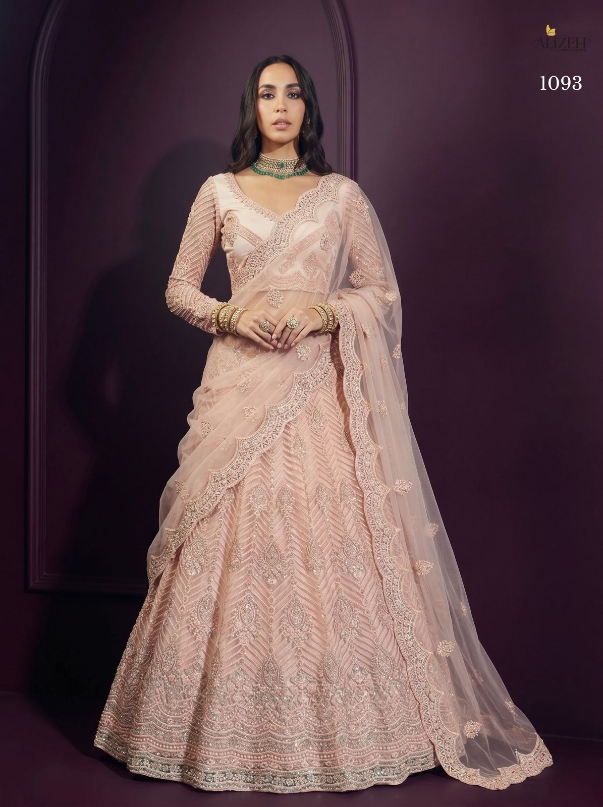 Alizeh 1091 To 1095 Butterfly Net Designer Lehenga Choli Set — Wholesale Lehenga, Alizeh wholesale from Surat — view 4