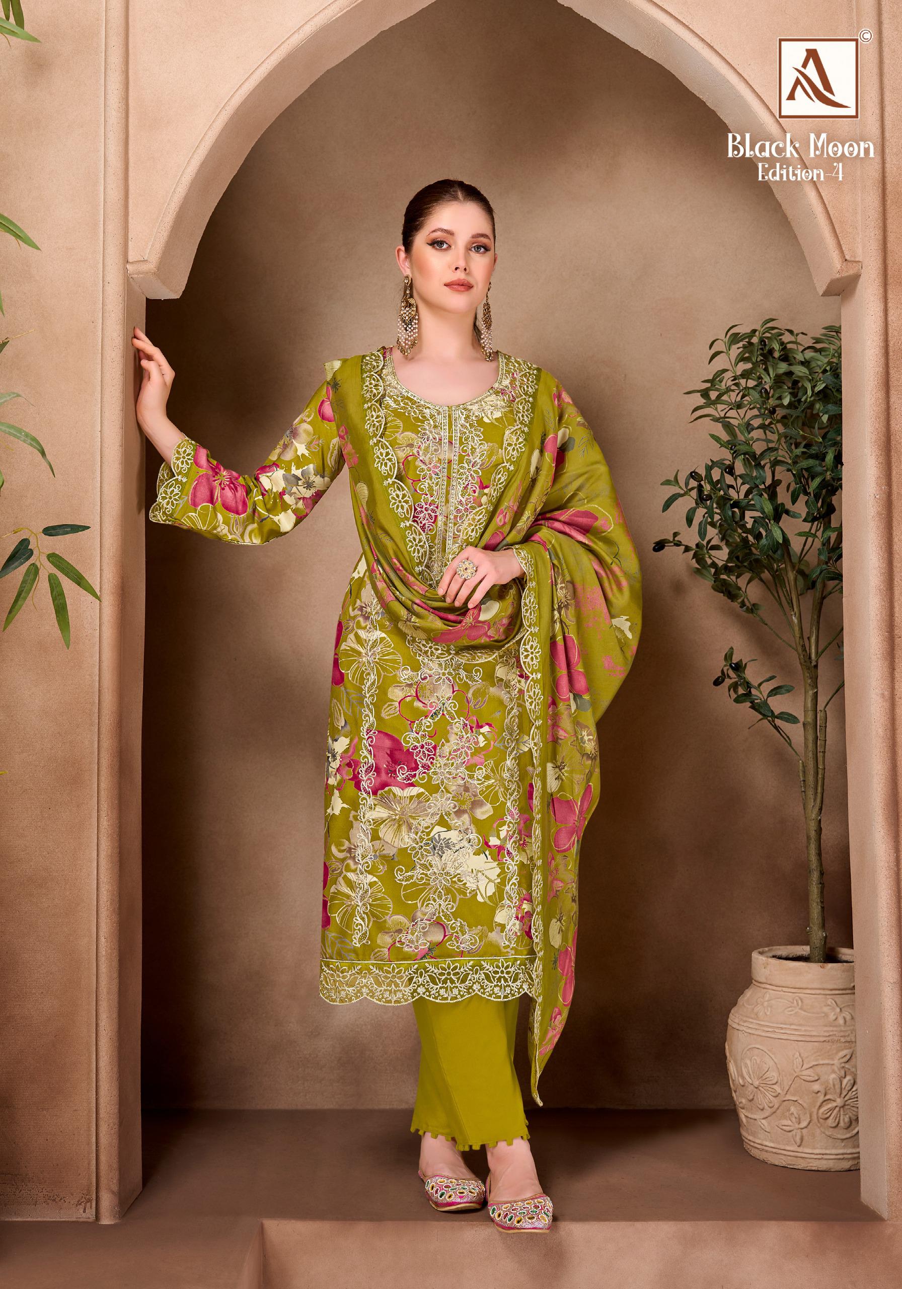 Alok Black Diamond Edition Vol 04 Viscose Printed Dress Material — Wholesale Dress Material, Alok Suit wholesale from Surat — view 4