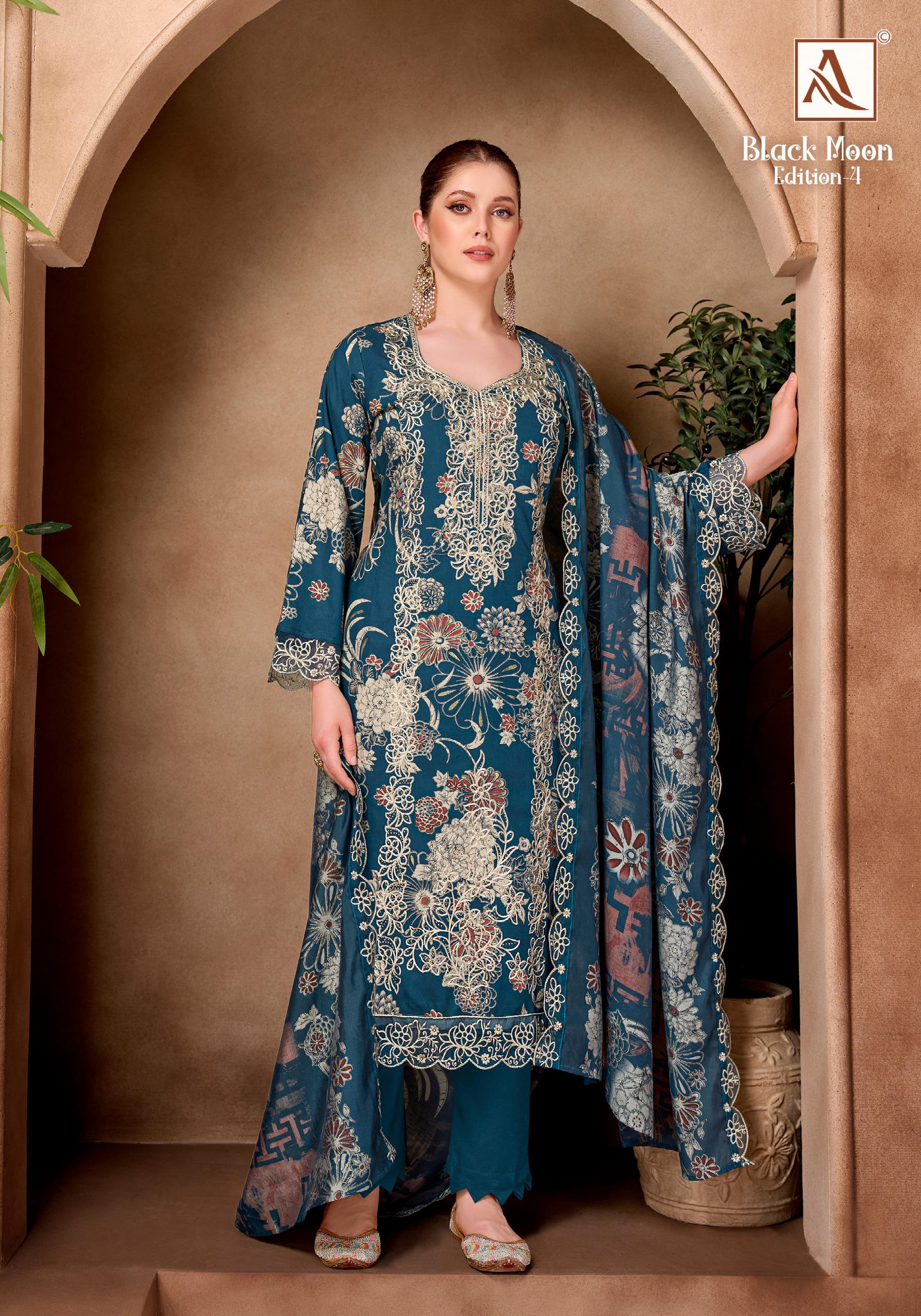 Alok Black Diamond Edition Vol 04 Viscose Printed Dress Material — Wholesale Dress Material, Alok Suit wholesale from Surat — view 3