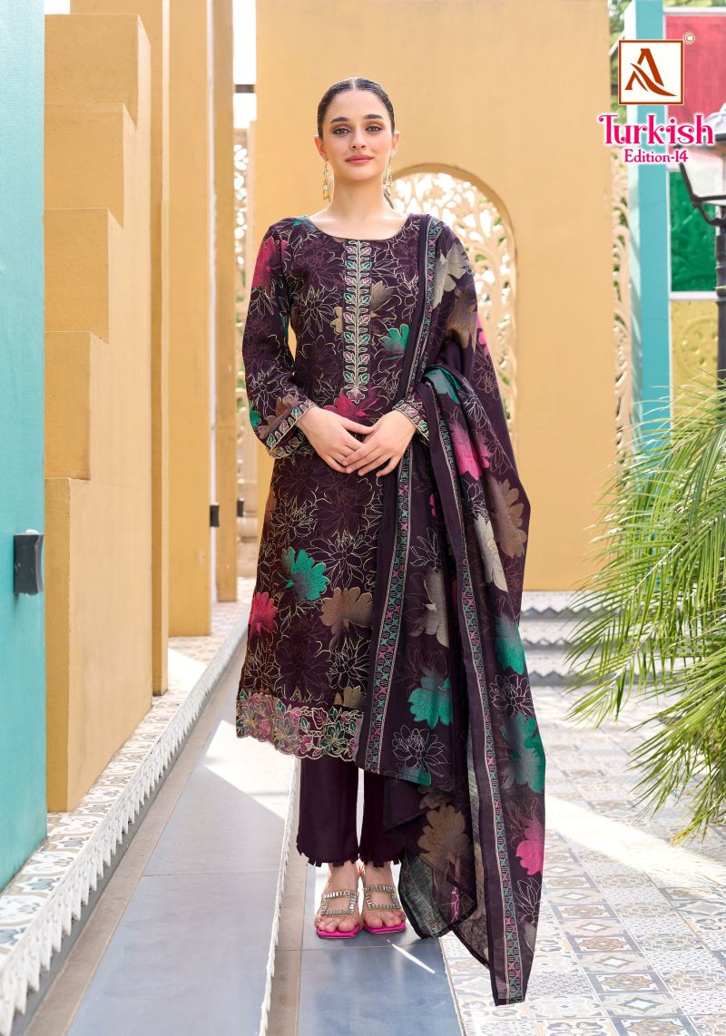 Alok Turkish Edition 14 Viscose Rayon Printed Dress Material