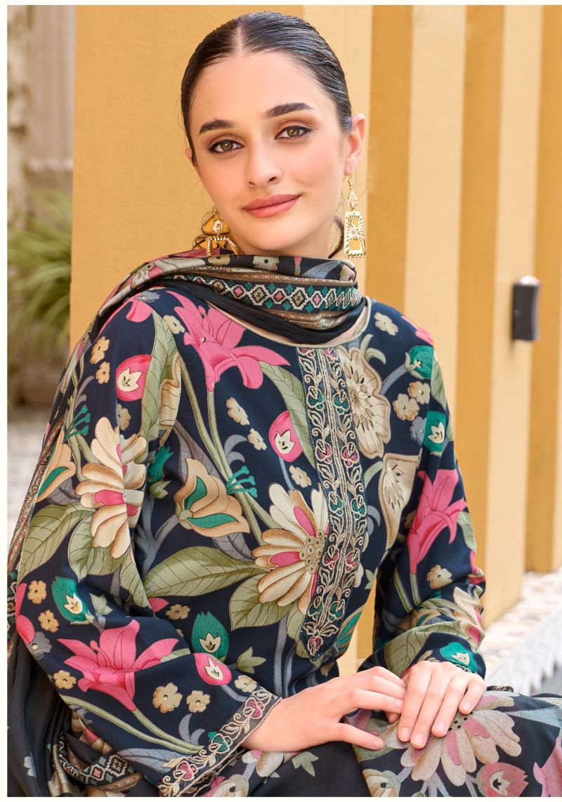 Alok Turkish Edition 14 Viscose Rayon Printed Dress Material — Wholesale Dress Material, Alok Suit wholesale from Surat — view 4