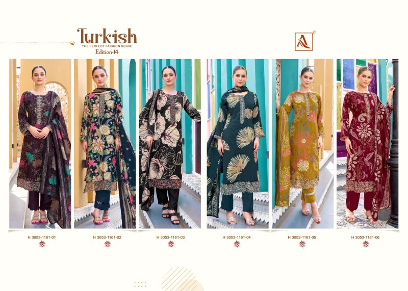 Alok Turkish Edition 14 Viscose Rayon Printed Dress Material — Wholesale Dress Material, Alok Suit wholesale from Surat — view 3