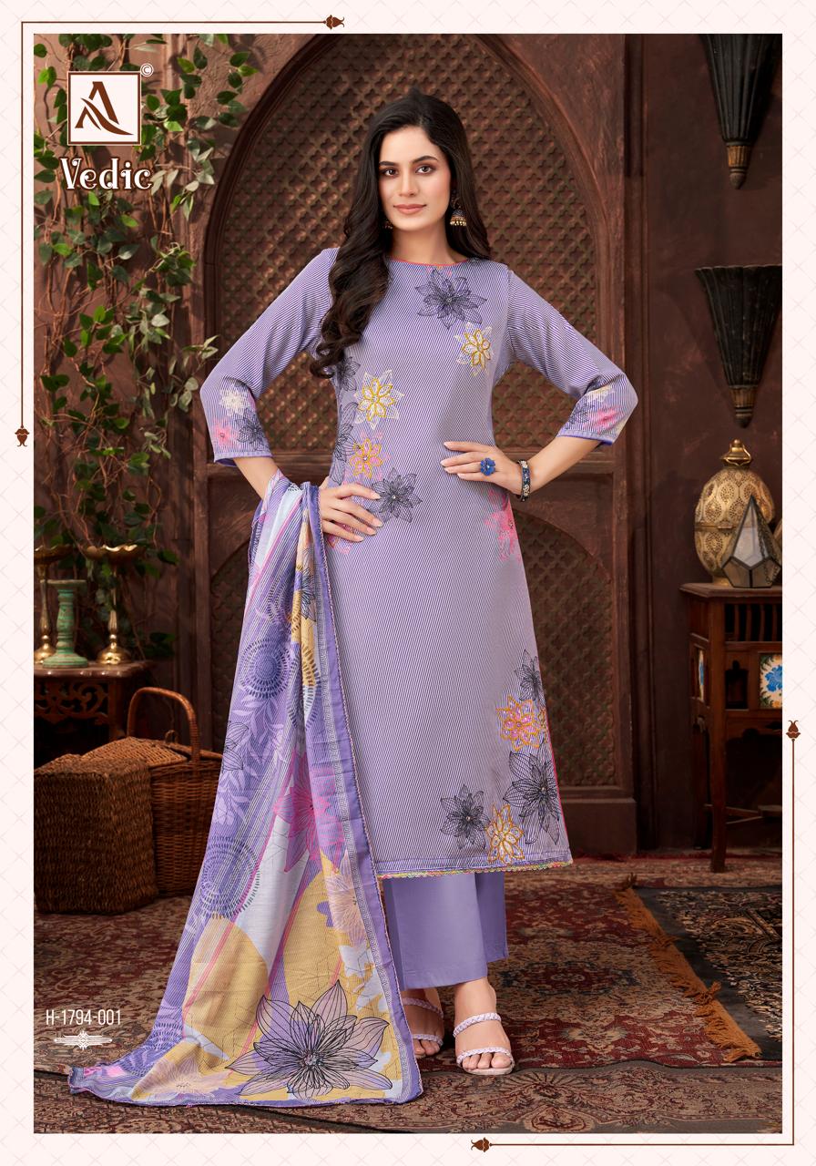 Alok Vedic Jam Digital Printed Unstitched Dress Material