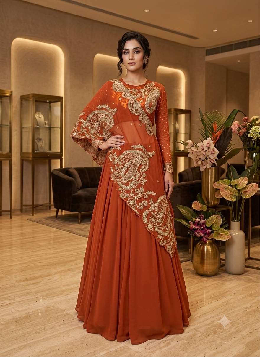 BE 400 Georgette Designer Embroidered Lehenga and Shrug Collection