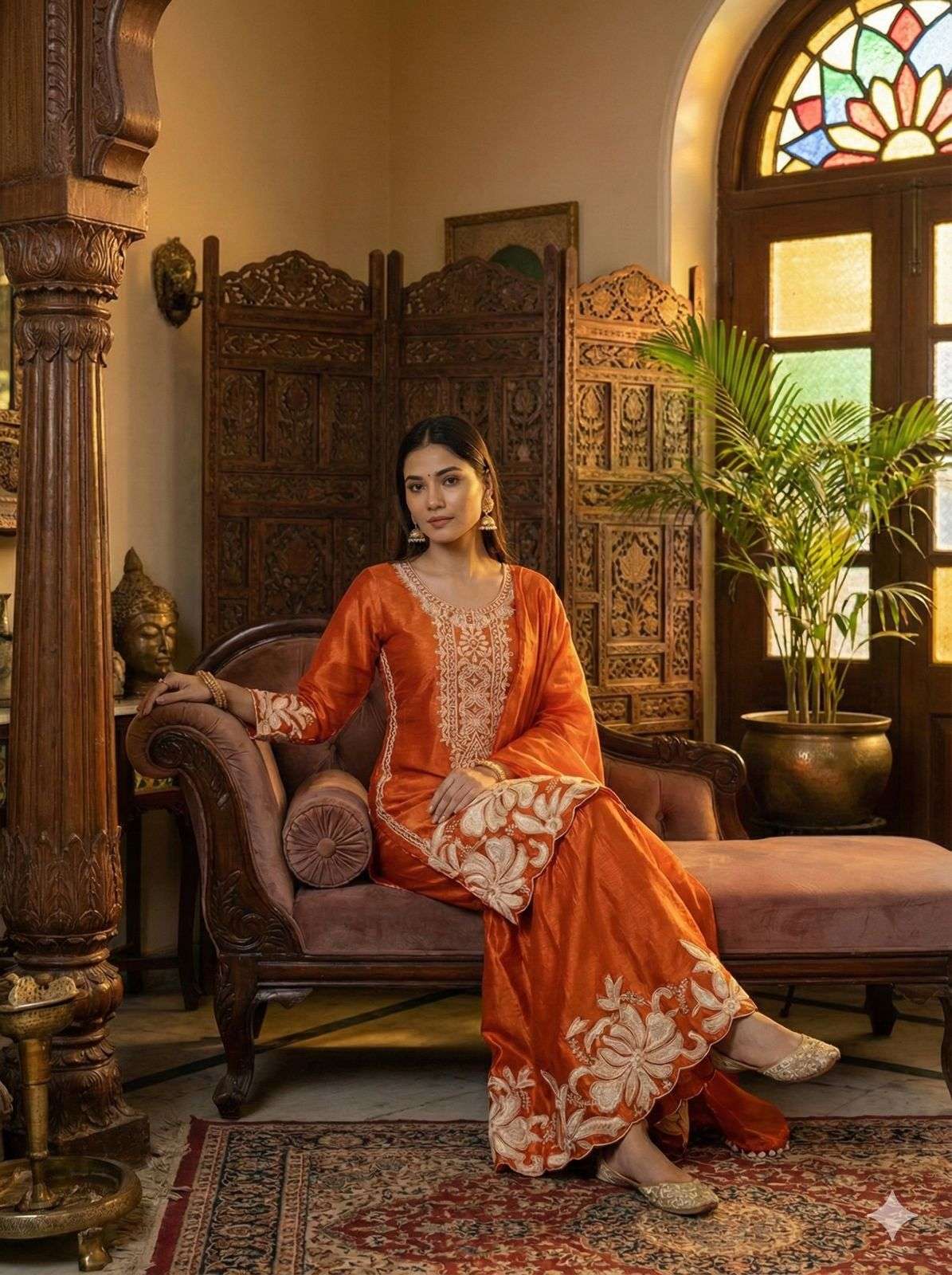 BE-442 Jimmy Choo Sequence Embroidered Sharara Suit Set — Wholesale Readymade Suit, Vardan Ethnic wholesale from Surat — view 4