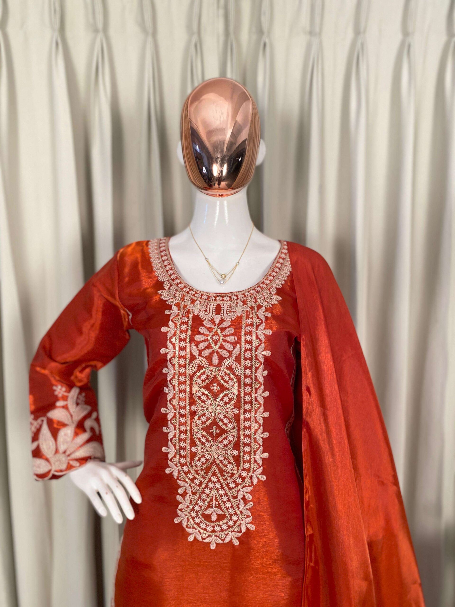 BE-442 Jimmy Choo Sequence Embroidered Sharara Suit Set — Wholesale Readymade Suit, Vardan Ethnic wholesale from Surat — view 2