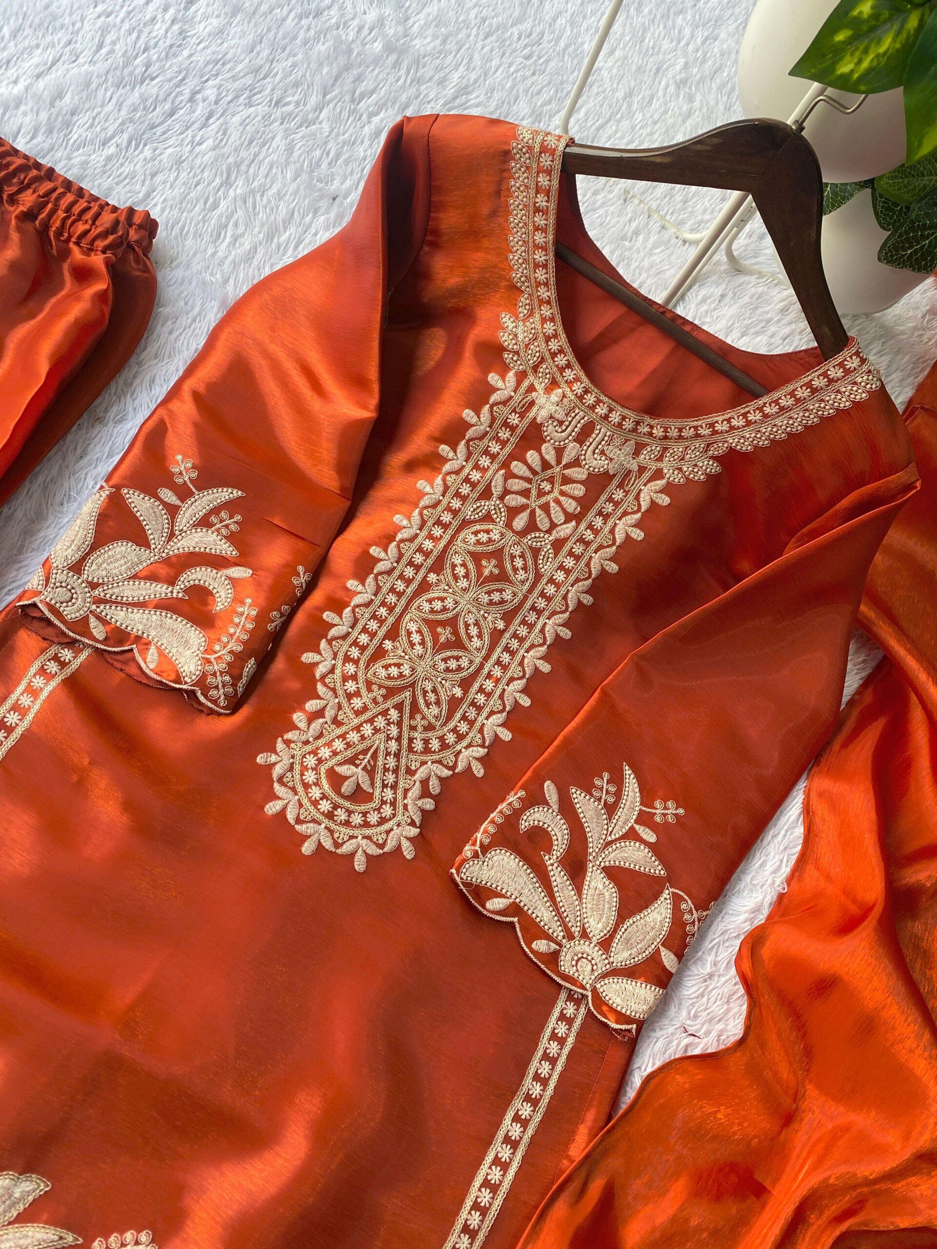 BE-442 Jimmy Choo Sequence Embroidered Sharara Suit Set — Wholesale Readymade Suit, Vardan Ethnic wholesale from Surat — view 5