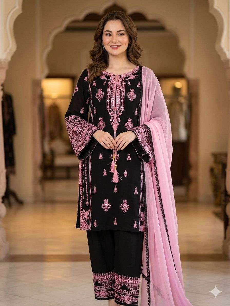 BE 465 Rayon Embroidery Designer Party Wear Ladies Suit