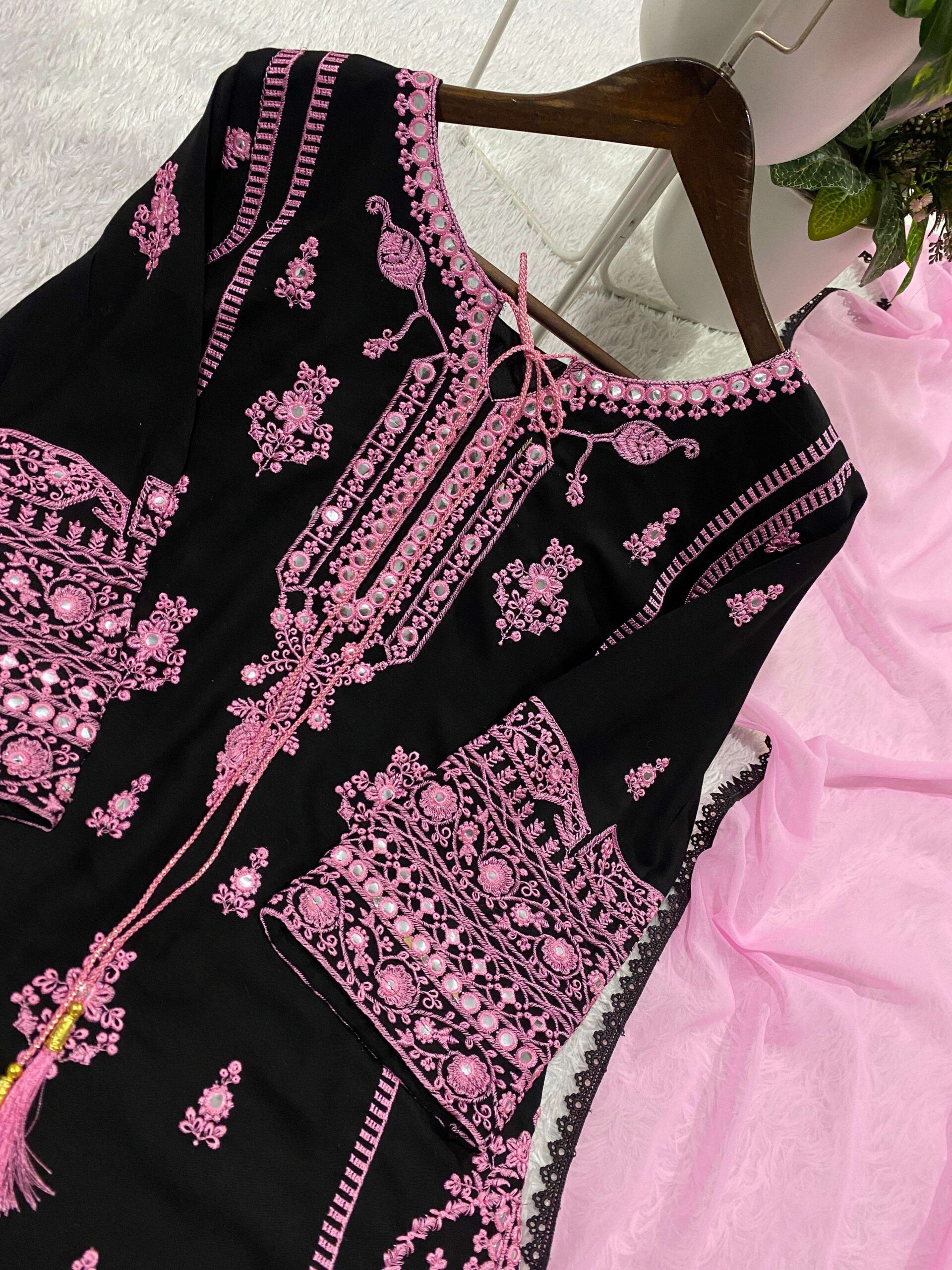 BE 465 Rayon Embroidery Designer Party Wear Ladies Suit — Wholesale Readymade Suit, Vardan Ethnic wholesale from Surat — view 8