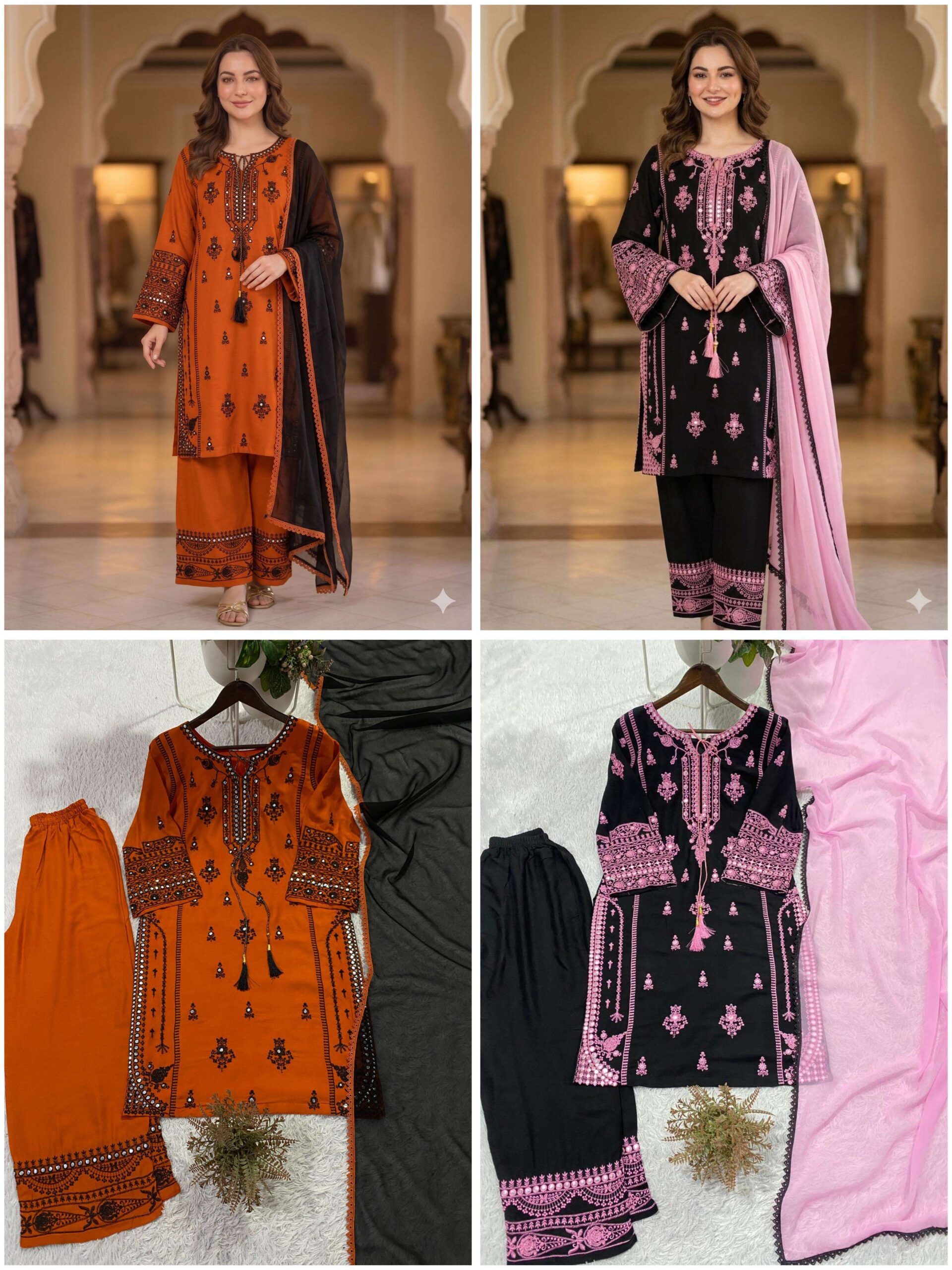 BE 465 Rayon Embroidery Designer Party Wear Ladies Suit — Wholesale Readymade Suit, Vardan Ethnic wholesale from Surat — view 7