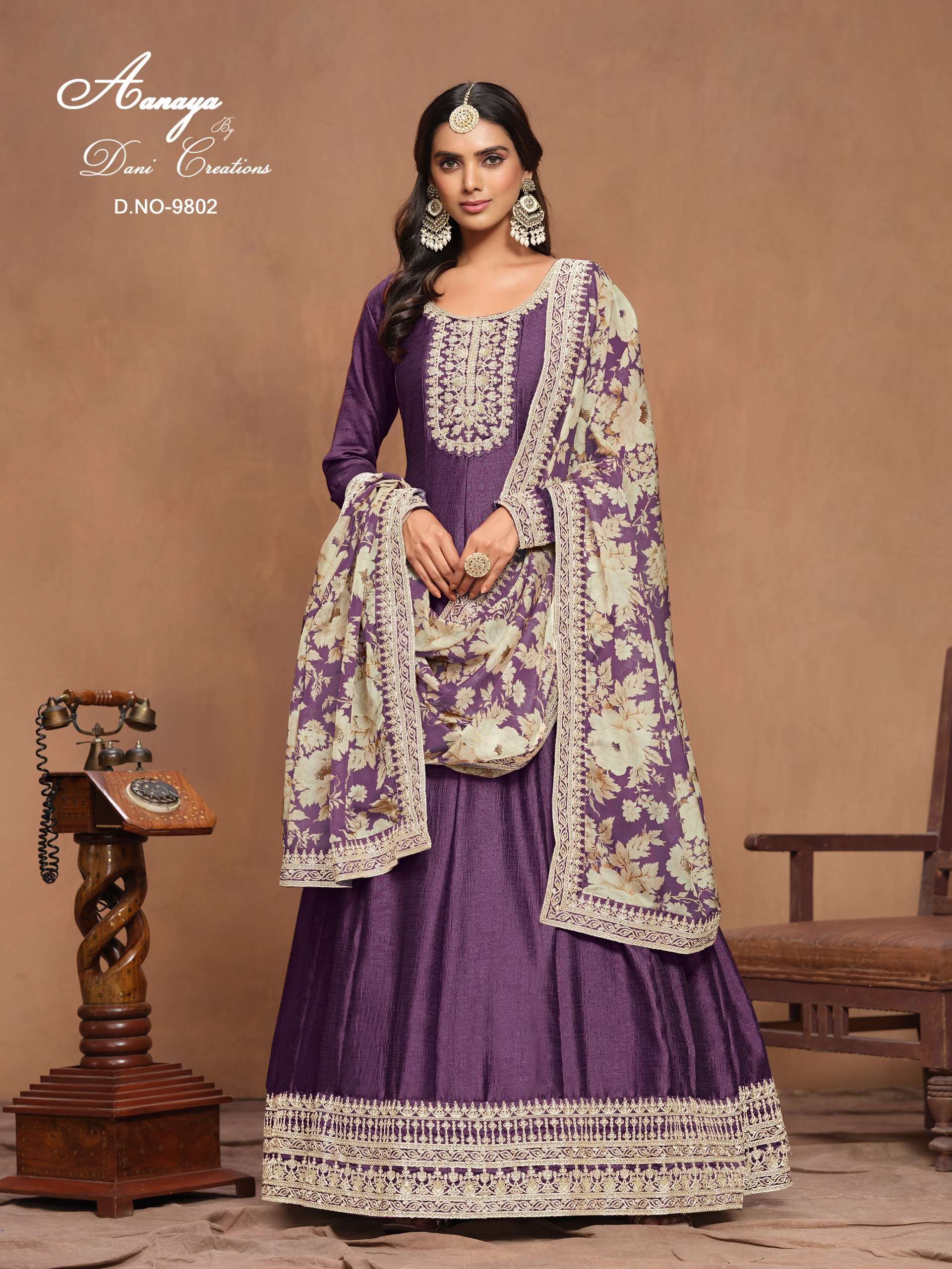 Dani  Aanaya Vol 198 Art Silk Designer Anarkali Gown Dress