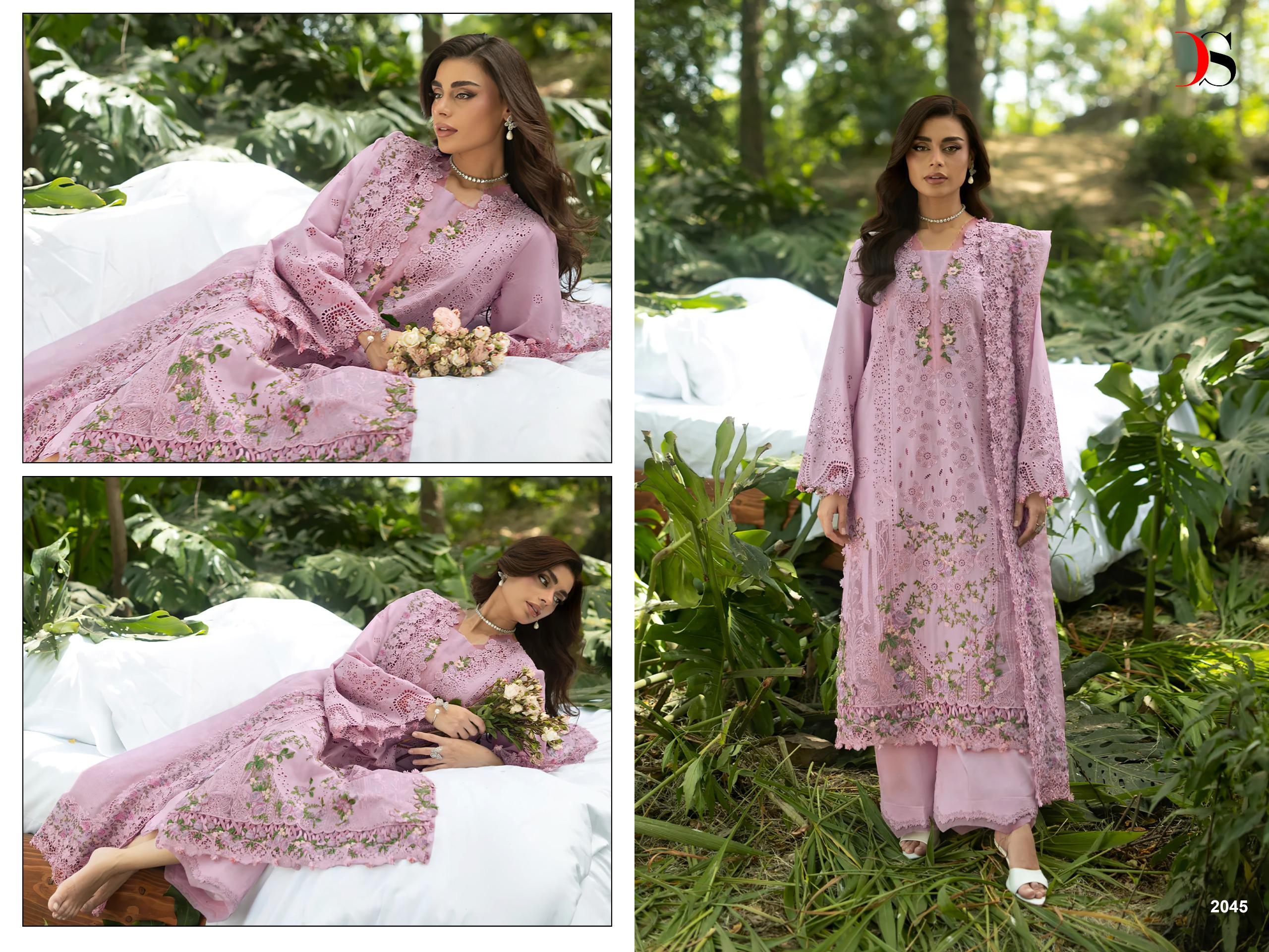 Deepsy Elaf Premium Vol 6 Lawn Cotton Embroidered Salwar Suit — Wholesale Pakistani Suits, Shree Fabs wholesale from Surat — view 6