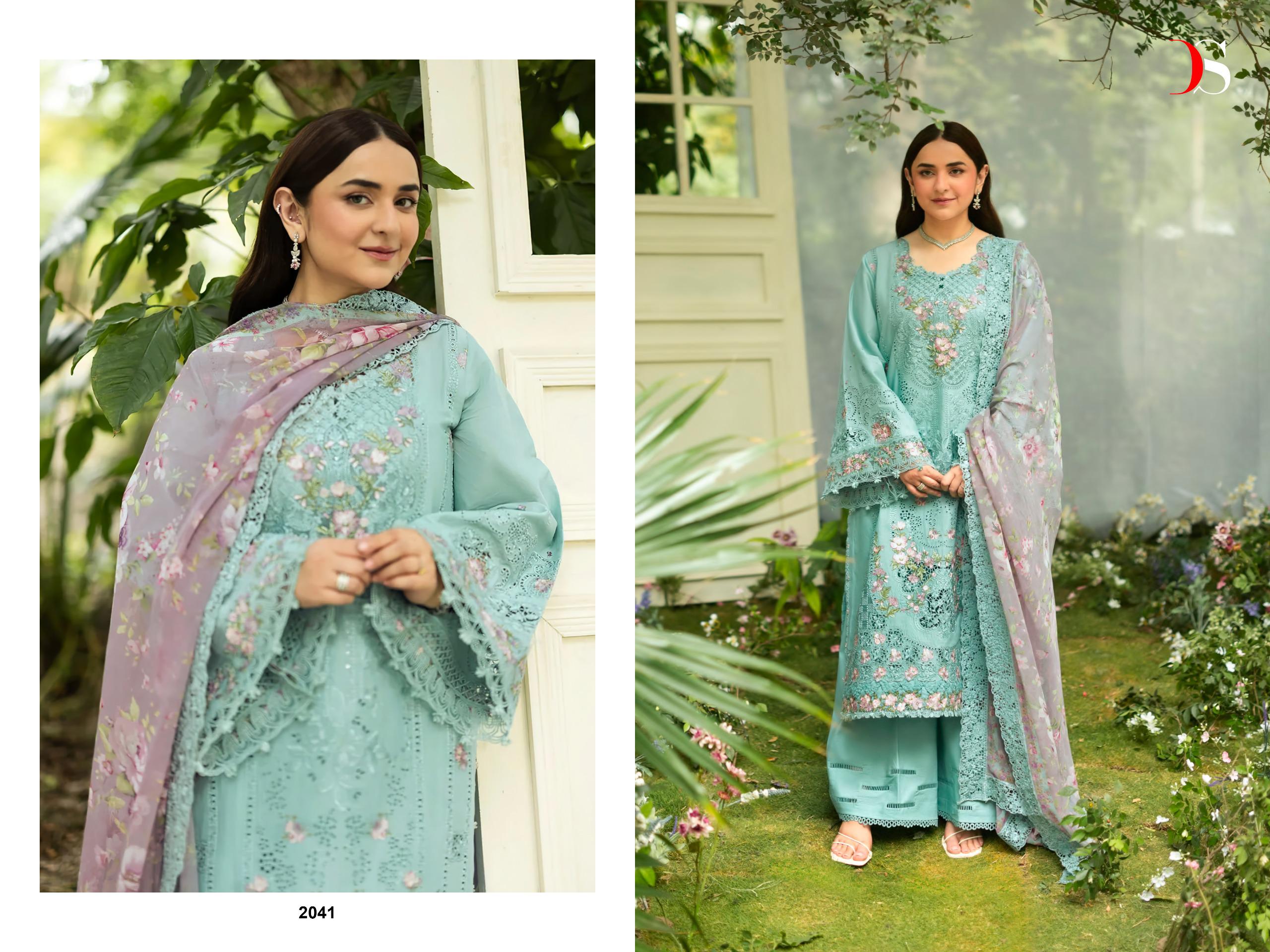 Deepsy Elaf Premium Vol 6 Lawn Cotton Embroidered Salwar Suit — Wholesale Pakistani Suits, Shree Fabs wholesale from Surat — view 5