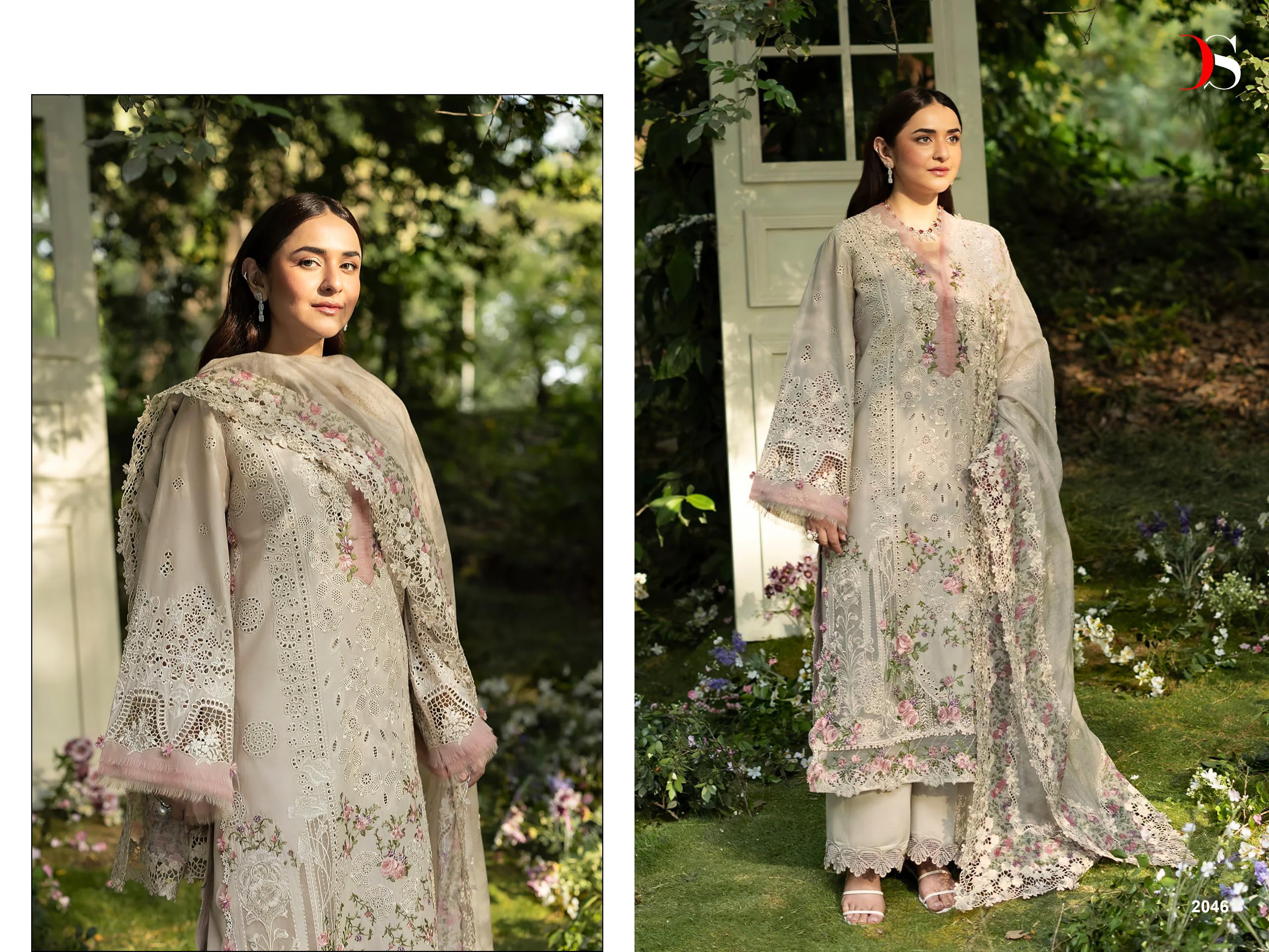 Deepsy Elaf Premium Vol 6 Lawn Cotton Embroidered Salwar Suit — Wholesale Pakistani Suits, Shree Fabs wholesale from Surat — view 7
