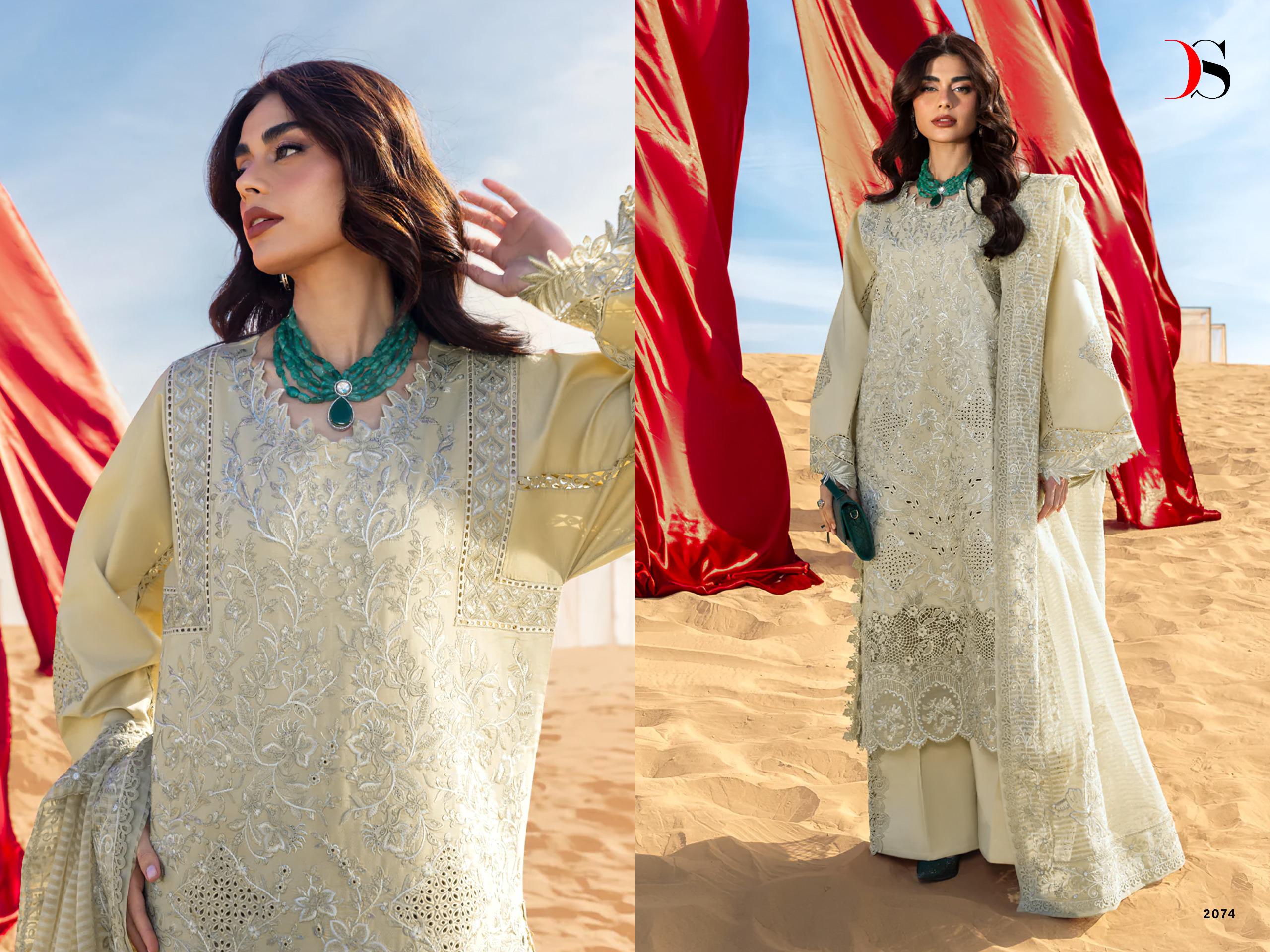 Deepsy Rang Rasiya Vol 6 Cotton Embroidered Salwar Suit — Wholesale Salwar Suits, Deepsy wholesale from Surat — view 3