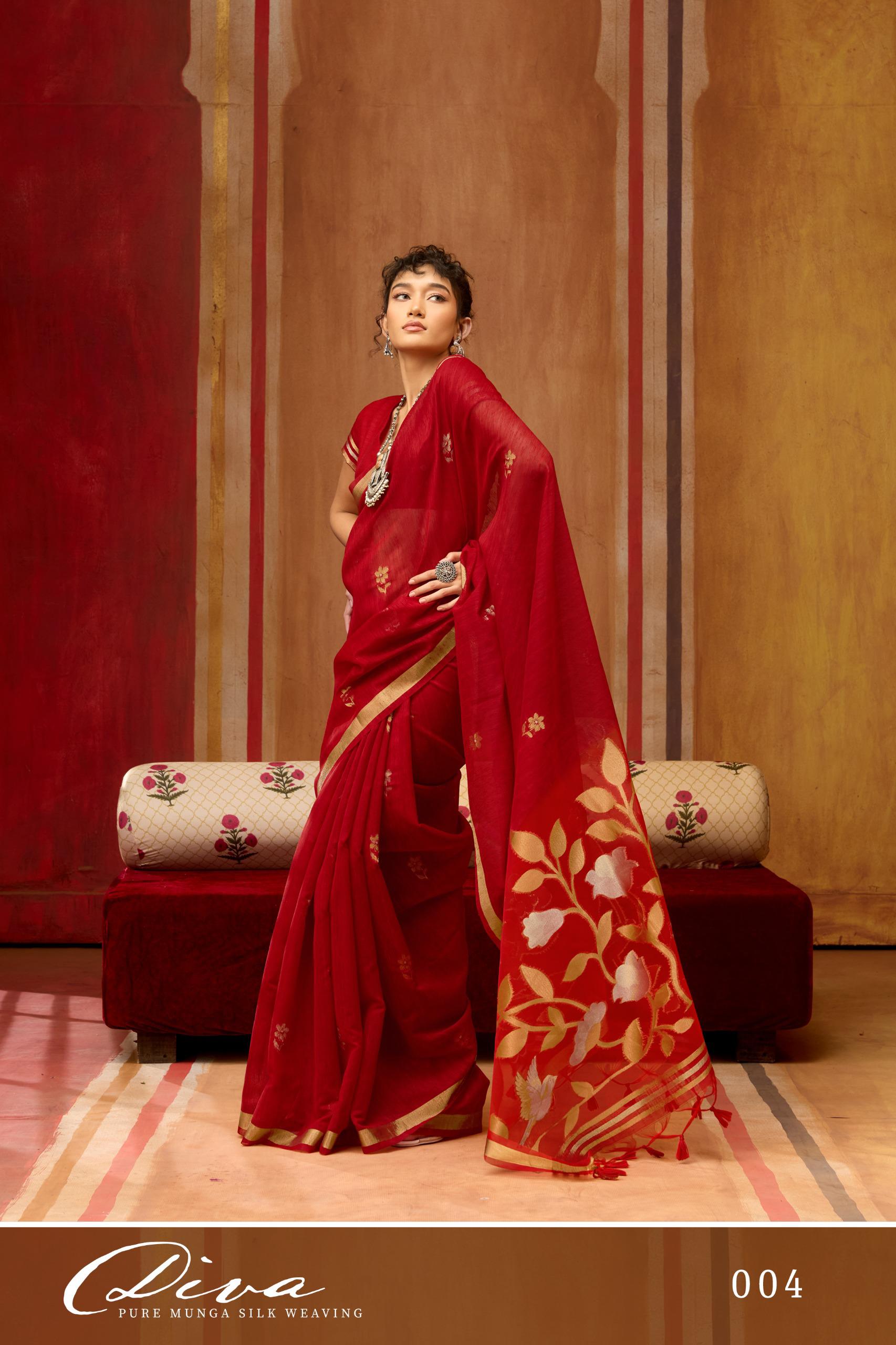 Diva 001 To 006 Munga Silk Handloom Weaving Saree — Wholesale Sarees, rajtex wholesale from Surat — view 2
