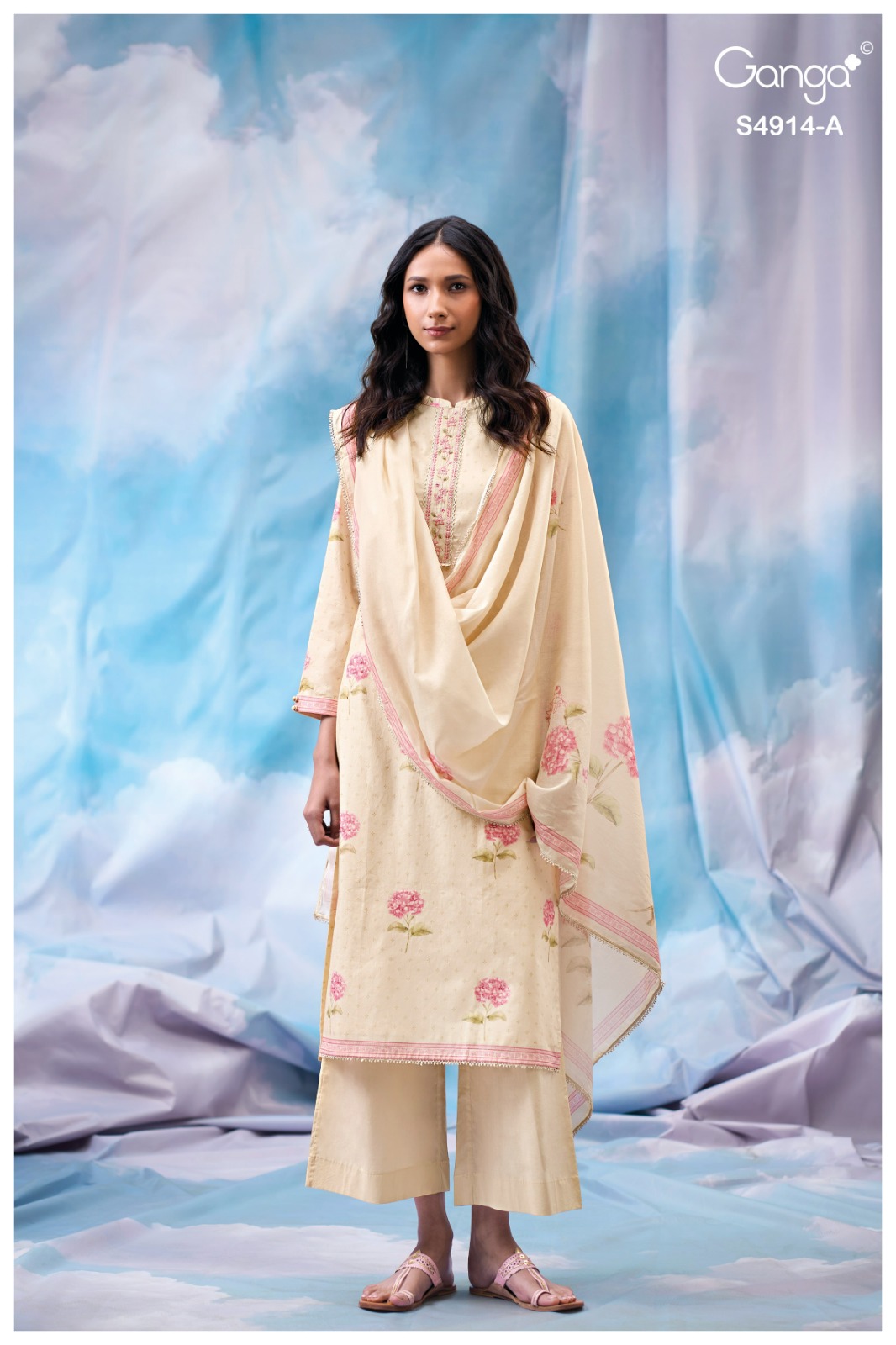 Ganga Dazia 4914 Cotton Printed Embroidered Salwar Kameez — Wholesale Pakistani Suits, Ganga wholesale from Surat — view 7