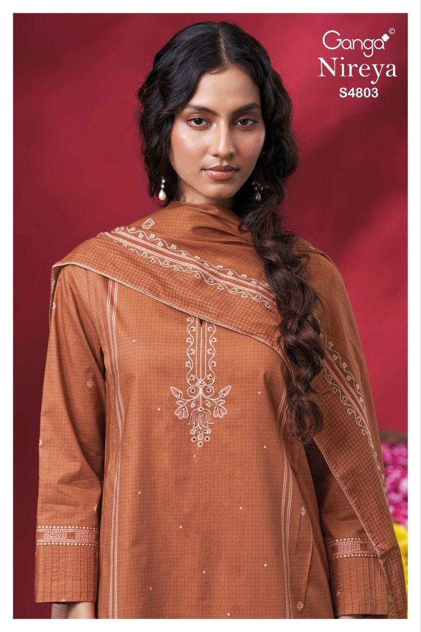 Ganga Nireya 4803 Cotton Printed Embroiderd Salwar Suit — Wholesale Salwar Suits, Ganga wholesale from Surat — view 5