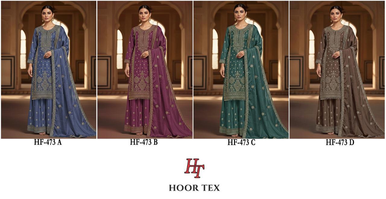 Hoor Tex 473 A To D Chinon Cut Worked Pakistani Salwar Suit — Designer Readymade Suits, hoor Tex wholesale from Surat — view 8