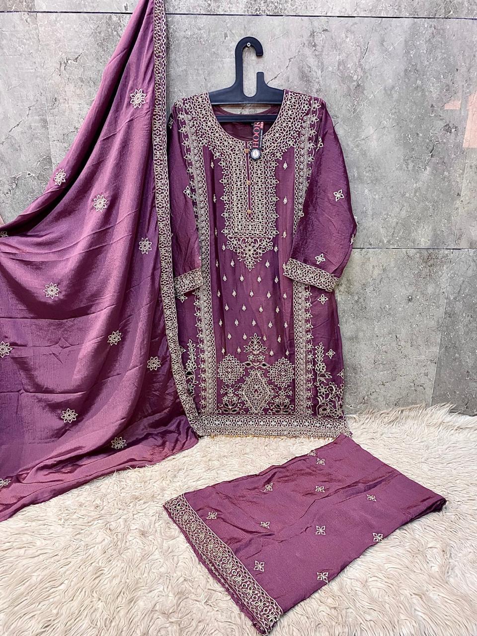 Hoor Tex 473 A To D Chinon Cut Worked Pakistani Salwar Suit