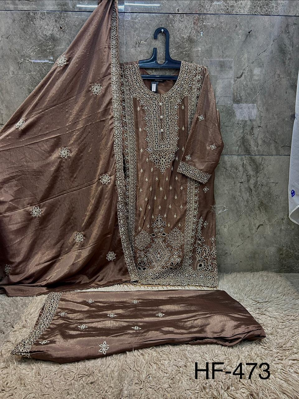 Hoor Tex 473 A To D Chinon Cut Worked Pakistani Salwar Suit — Designer Readymade Suits, hoor Tex wholesale from Surat — view 7