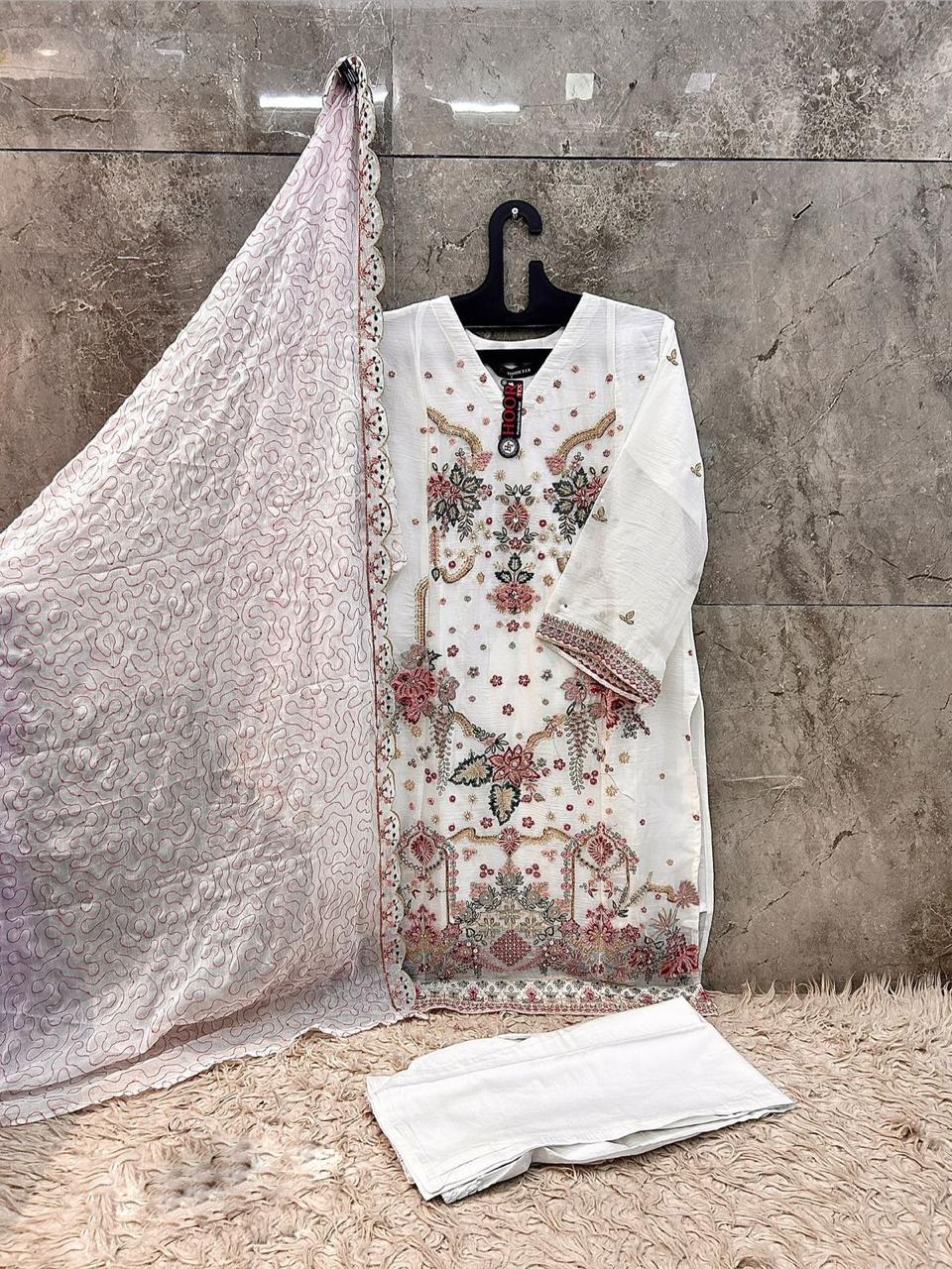 Hoor Tex 636 A To C Chiffon Embroidered Designer Salwar Kameez — Wholesale Readymade Suit, hoor Tex wholesale from Surat — view 7