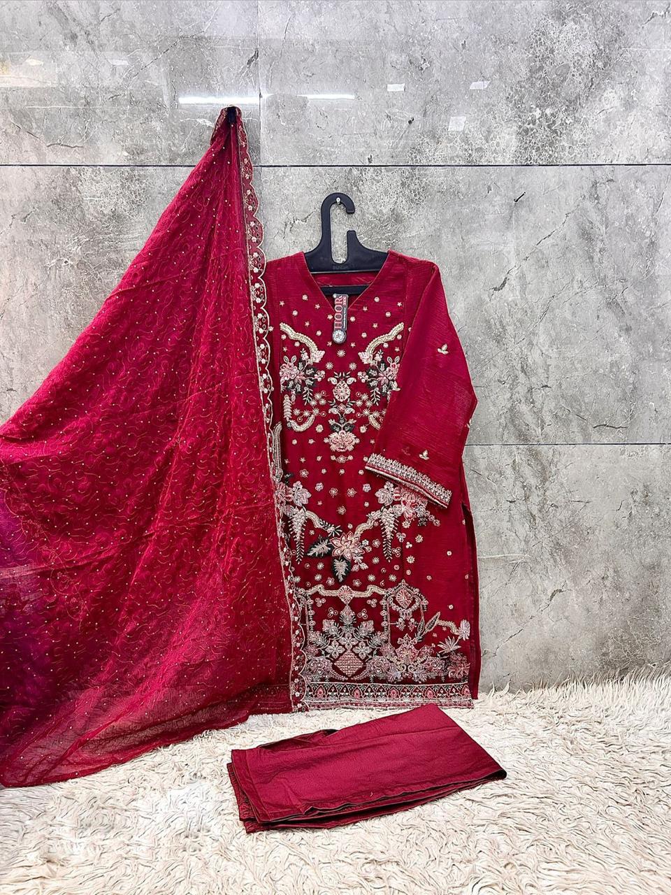 Hoor Tex 636 A To C Chiffon Embroidered Designer Salwar Kameez