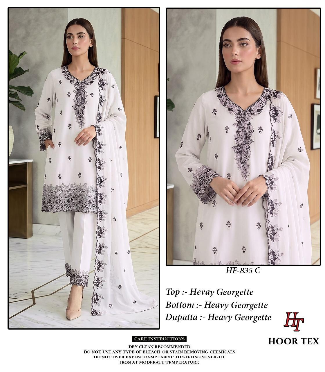 Hoor Tex 835 A To D Georgette Embroidered Salwar Kameez