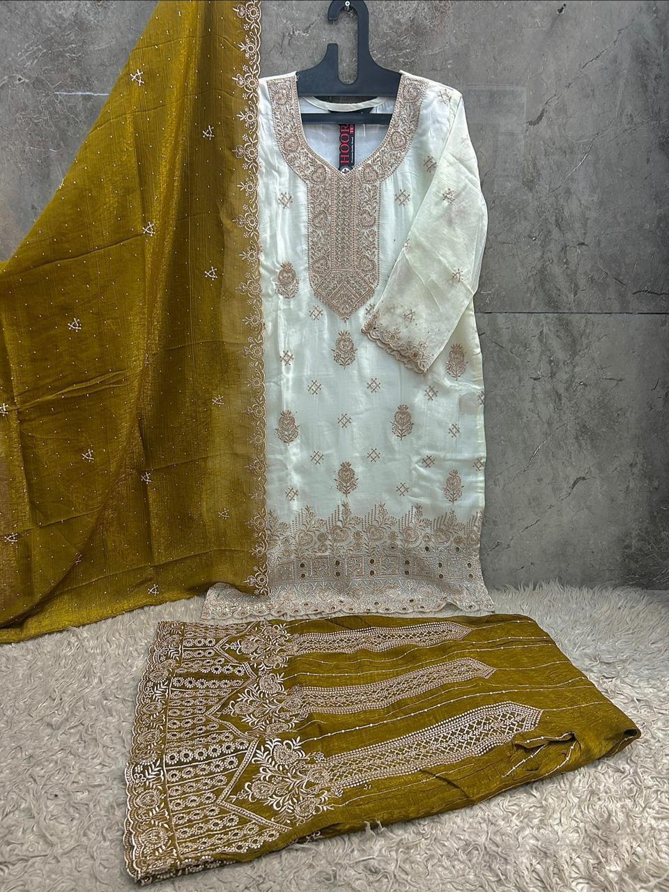 Hoor Tex 839 A To D Crunchy Embroidered Salwar Suit — Designer Readymade Suits, hoor Tex wholesale from Surat — view 6