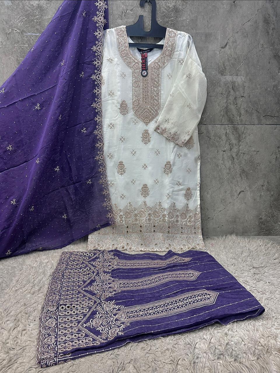 Hoor Tex 839 A To D Crunchy Embroidered Salwar Suit — Designer Readymade Suits, hoor Tex wholesale from Surat — view 5