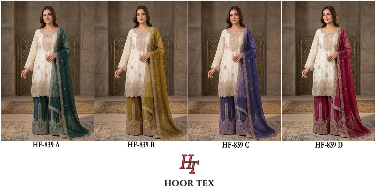 Hoor Tex 839 A To D Crunchy Embroidered Salwar Suit — Designer Readymade Suits, hoor Tex wholesale from Surat — view 3