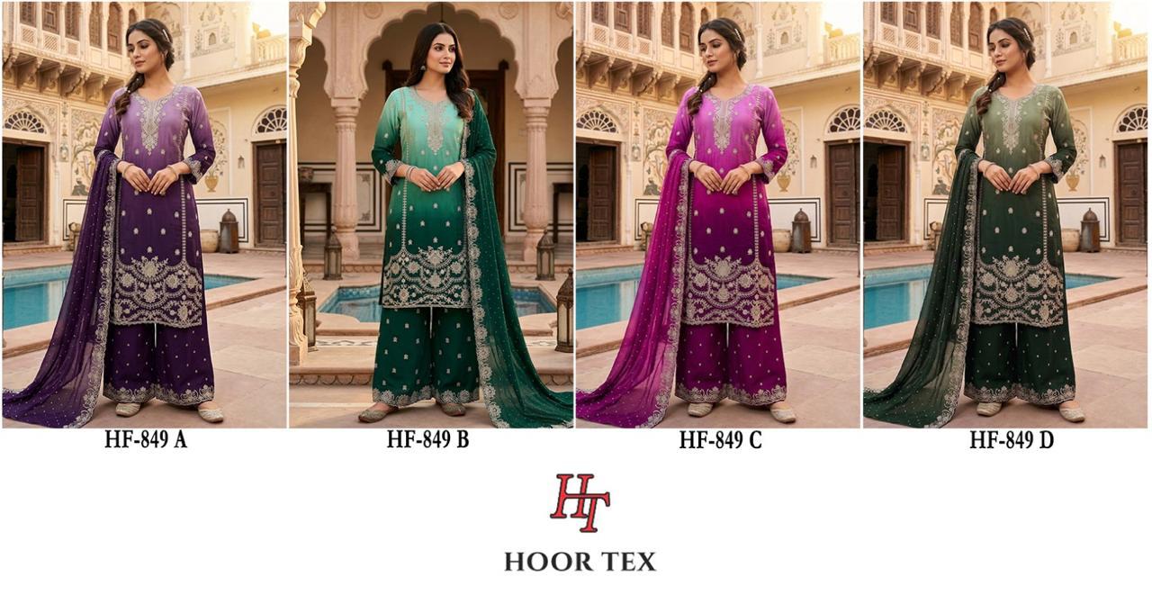 Hoor Tex 849 A To D Star Padding Shaded Salwar Kameez — Designer Readymade Suits, hoor Tex wholesale from Surat — view 3