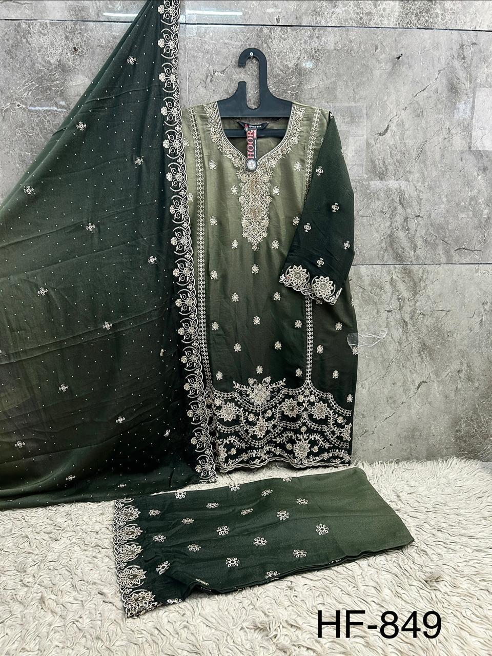 Hoor Tex 849 A To D Star Padding Shaded Salwar Kameez — Designer Readymade Suits, hoor Tex wholesale from Surat — view 2