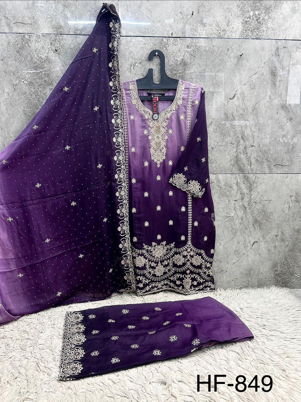 Hoor Tex 849 A To D Star Padding Shaded Salwar Kameez — Designer Readymade Suits, hoor Tex wholesale from Surat — view 8